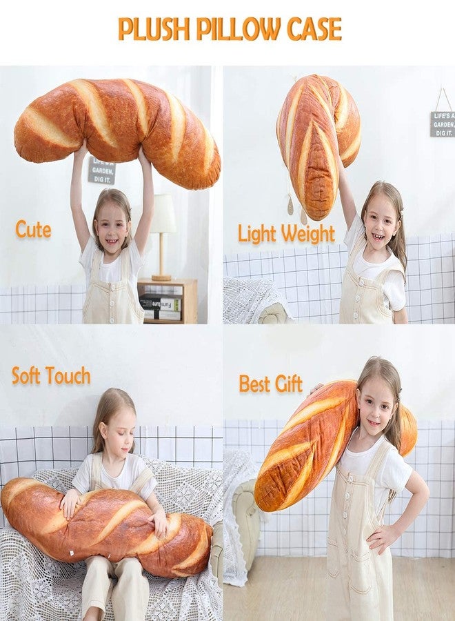 Wepop 40 in 3D Simulation Bread Shape Pillow Soft Lumbar Baguette Back Cushion Funny Food Plush Stuffed Toy - Image 5